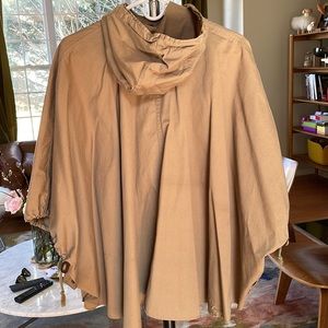 Steven Alan green poncho with hoodie.